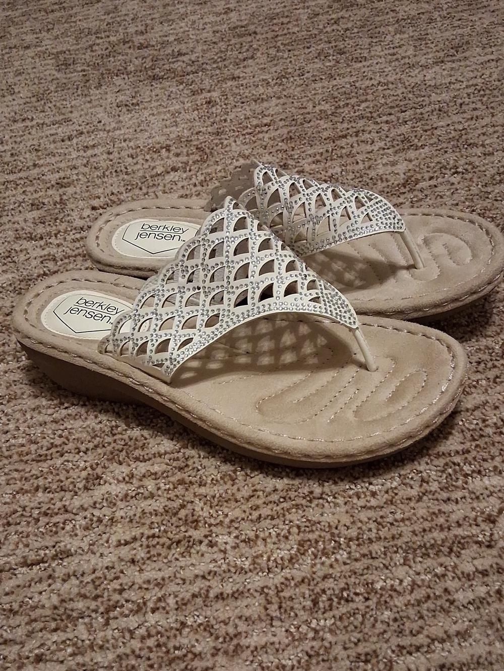 Berkley Jensen Women's Comfort Thong Sandal - Silver 7M